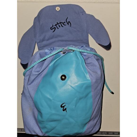 Disney Parks Stitch Canvas Backpack Drawstring & Magnetic Closure 14x12x5 READ main image 11